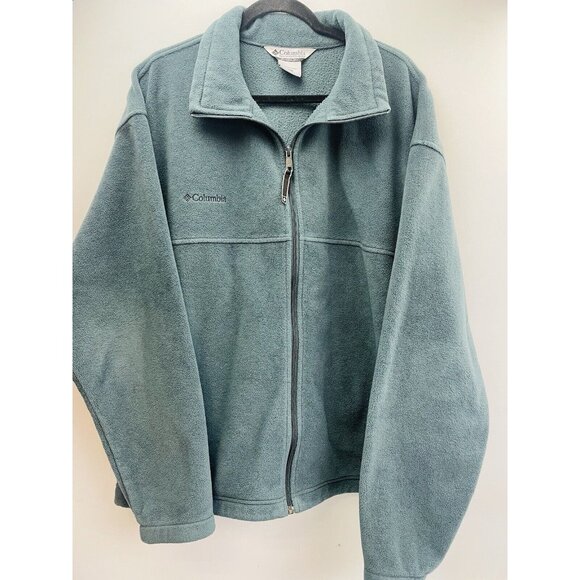 Columbia Men's XXL Long Sleeve Full Zip Up Mock Neck Jacket Green - Picture 6 of 16